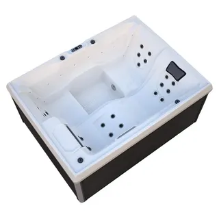 HOME DELUXE Whirlpool »Outdoor Whirlpool STREAM« inkl. Heizung, 24 Massagedüsen & LED's - Grau