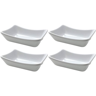 DanDiBo Ambiente 4x Dipschalen Melamin Set Weiß 756 Snackschale Servierschale Klein Mini Saucenschälchen Soja