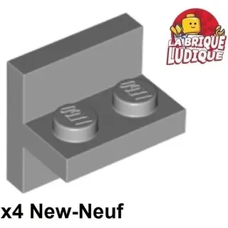 Lego 4x Halter 1x2 - 1x2 Zentrierter Stütz 90° Grau/ Hellblaugrau 41682 NEU