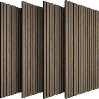 tectake Akustikpaneele 4er Set Sonic Wall II, Holzoptik, Schallabsorption, Größe flexibel anpassbar, Eiche dunkel , Wildeiche , 50x1.8x110 cm , Ce , Tapeten & Wandverkleidungen, Akustikpaneele