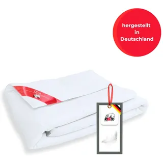 Daunenbettdecke + Kopfkissen RIBECO "Johanna", weiß, B/L: 135cm x 200cm Anzahl Teile 1, B/L: 40cm x 80cm Anzahl Teile 1, Bezug: Baumwolle Füllung: Entendaune/-feder, leicht, Bettdecken Bezug: 100% Baumwolle. Kopfkissen Bezug: 100% Baumwolle. Bettdecken Füllung: 80% Daunen, 20% Federn. Kopfkissen Füllung: 90% Federn, 10% Daunen, Bettwaren-Sets, Daunenbettdecke + Kopfkissen, Daunenbettdeck & Federkissen Hergestellt in Deutschland
