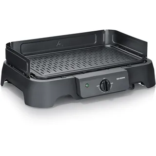 Severin Tischgrill (Innen- & Außennutzung), Balkon & Küche, Temperaturen 40-220°C, schnelles Aufheizen, 39x23cm, leichte Reinigung, 2000W, schwarz, PG 8595