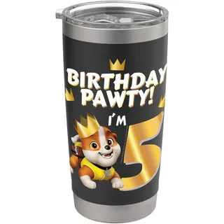Offizielles Paw Patrol Rubble Birthday Pawty I'm 5 Party Doppelwandiger Edelstahl-Thermobecher