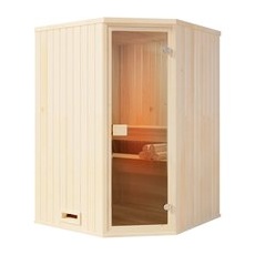 Finntherm Sauna Corner Natur 144 cm x 144 cm Wandstärke 40 mm