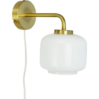 Wandleuchten Wandlampe LED Wandbeleuchtung Leselampe Wand Nachttischlampe Wohnzimmer Metall Schlafzimmer ARP D15 opal/messing - Weiß, Gold