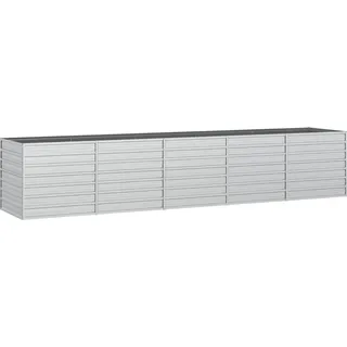 vidaXL Garten-Hochbeet 400x80x77 cm Verzinkter Stahl Silber - Silber
