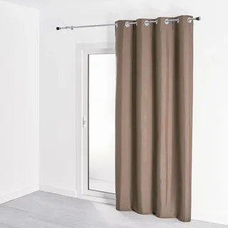 HomeMaison.com Vorhang, 100% Blickdicht, meliert, Taupe, 140 x 180 cm