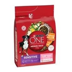 2,5kg Somon Medium/Maxi Sensitive Purina ONE Hrană uscată câini