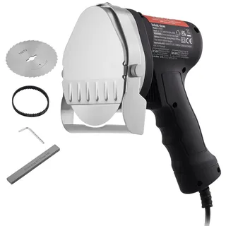 Vevor Elektrisches Schawarma-Messer, 80 W, Türkisches Kebab-Messer, Kommerzieller Gyro-Schneider aus Edelstahl, Döner-Kebab-Fleischschneider mit 2 Klingen, 10 cm Klingendurchmesser