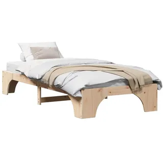vidaXL Bettgestell Naturholz Massivholz Kiefer Einzel Langlebig