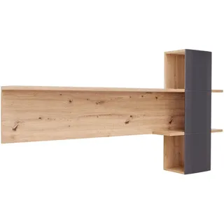 Livetastic Wandboard , Anthrazit, Eichefarben , Holzwerkstoff , 180x96x25 cm , Made in Eu , Wohnzimmer, Regale, Wandboards