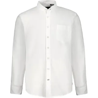 JP 1880 Herren große Größen Übergrößen Menswear L-8XL JP1880 Hemd, Langarm, Leinenmix, Stehkragen, Modern Fit, bis 8 XL schneeweiß 6XL 790394200-6XL