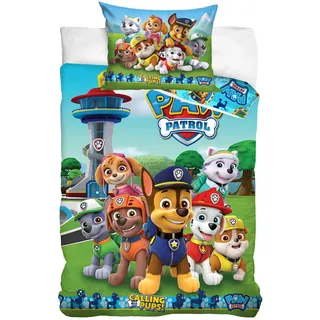 Bettwäsche Bettbezug 100x135 40x60 Baumwolle · kompatibel mit Paw Patrol Baby Kinderbettwäsche für Mädchen und Jungen · 2 teilig · 1 Kissenbezug 40x60 + 1 Bettbezug 100x135 cm