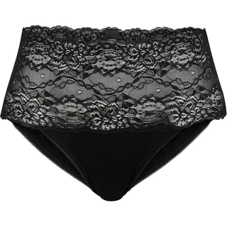 CALIDA Sensual Secrets Slip, Unterhose Damen, High-Waist, breiter, transparenter Spitzenbund schwarz 36-38