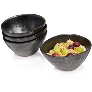 Sänger Müslischalen SET Tombey - 4 teilig aus Steingut , Dunkelgrau , Keramik , 4-teilig , kratzfest , Geschirr, Schalen & Schüsseln, Müslischalen