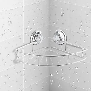 TAPCET Edelstahl-Aufbewahrungskorb für das Badezimmer, Dusche, Duschablage mit starken Saugnäpfen, kein Bohren, acryl, sector