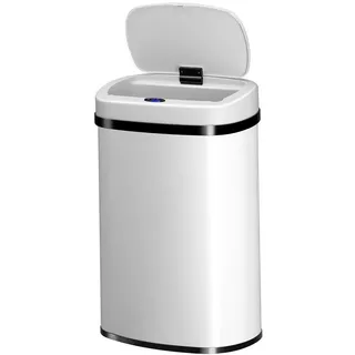 Juskys Rechteckiger Mülleimer 50 l Weiß