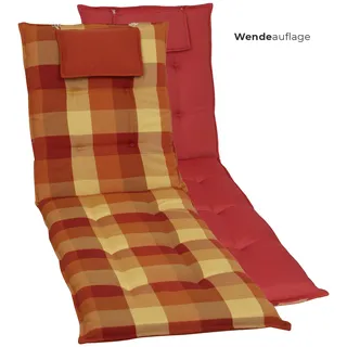 Liegenauflage GO-DE, bunt (terracotta, gelb), B:190cm H:7cm T:60cm, Bezug: 100% Polyester, Polsterauflagen, Liegenauflage