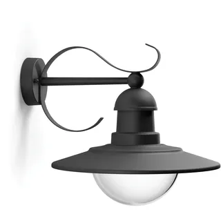 Philips Außenleuchte Aluminium, Glas, Metall 29,0 cm E27 dimmbar schwarz