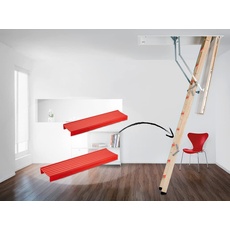 Original Roto Die Treppe Stufenengel Quadro/Designo für Roto Bodentreppen Rot Stufenschutz für saubere Stufen