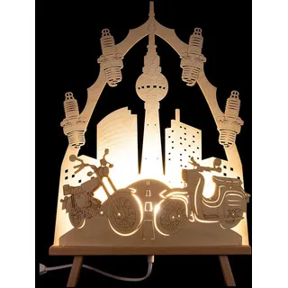 Dekoleuchter "Moped" (37,5x44cm) von Saico Seiffen - Beige
