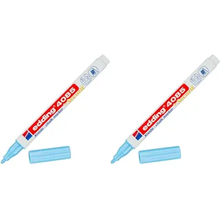 edding 4085 Kreidemarker - pastell-blau - 1 Kreidestift - Rundspitze 1-2 mm - dünner Kreidestift für Tafel abwischbar - zum Beschriften von Fenster, Glas, Spiegel - Tafelstift mit deckenden Farben