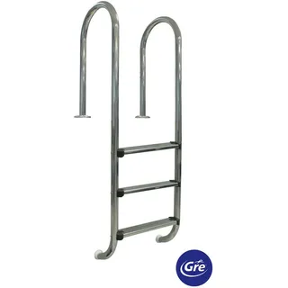 Gre Poolleiter , Alufarben , Metall , 158 cm , Freizeit & Co, Pools & Wasserspaß, Poolzubehör, Poolleitern