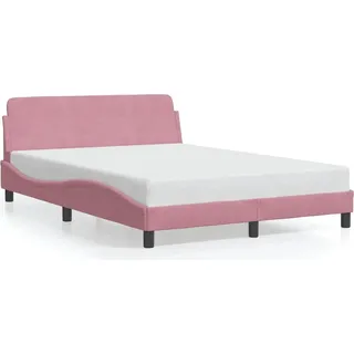 vidaXL Bettgestell mit Kopfteil "Dover" Rosa 120x200 cm Samt - Rosa