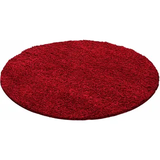 Teppiche Hochflor-Teppich »Life Shaggy 1500«, rund, 30 mm Höhe, auch in rechteckig, Wohnzimmer, Langflor, große Farbauswahl, rot
