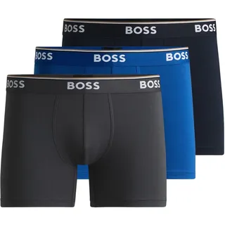 BOSS Herren Brief 3p Co/EL Boxershorts, New - Open Blue487, XXL EU