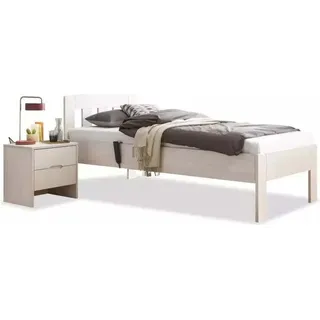 Seniorenbett Buche Massiv Comfort 01 – 100 x 220 cm / mit Nachtkonsole / buche-natur-geölt