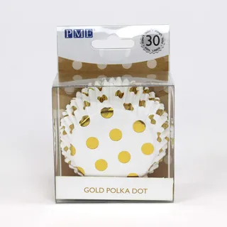 PME BC833 Papier-Backformen Gold Polka Punkt, Folienbeschichtetes