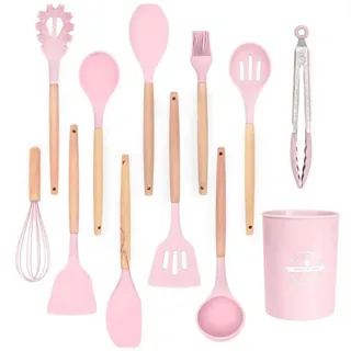Intirilife Küchenutensilien Set 12-teilig Silikon rosa 12,5 x 32,5 cm