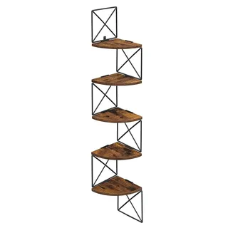 VASAGLE Eckregal 20 x 20 x 127,5 cm Braun/Schwarz