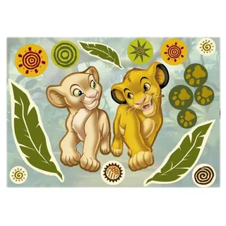 KOMAR Disney Deco-Sticker SIMBA AND NALA | 50 x 70 cm | Wandtattoo, Wandaufkleber, Wandsticker, Wandbild, König der Löwen, Löwe, Baby, Kinderzimmer | 14040h