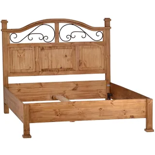 Mexico Bett 140x200cm Massivholz Pinie  Mexiko Möbel Mexikanisch