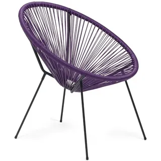 Mobili Rebecca Rebecca Gartensessel 70 x 76 x 80 cm lila/schwarz