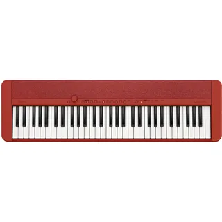 Casio Casiotone CT-S1RD Piano-Keyboard mit 61 anschlagdynamischen Tasten, 61 Sounds, rot