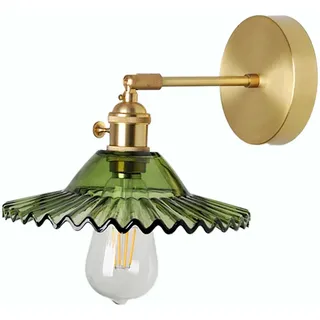 Chrasy E27 Industrielle Wandleuchte Glas Hängeleuchte Lampenschirm Leuchtmittel Industrielle Deckenleuchte Pendelleuchten Wandleuchte Nachttisch Lampen (Grün)
