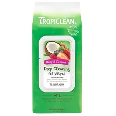 Tropiclean Deep Cleaning Pet Wipes Berry & Coconut pk. a 100
