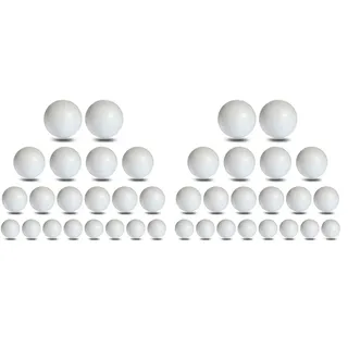 MCE-Commerce A3099320 Styropor Kugel Mix 20 St. In 4 Größen 2x10cm 4x8cm 6x7cm 8x6cm, Weiss (Packung mit 2)