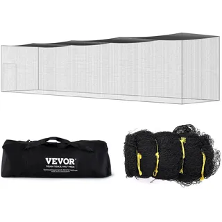 Vevor Baseball Schlagkäfig Netz für Garten 17M, Baseball Trainingsnetz zum Schlagen und Aufstellen, Baseballnetz, Schlagkäfig, Schwarz, Nur Netz