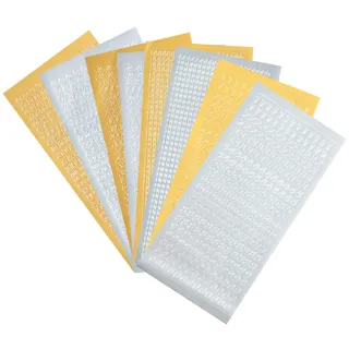 Wachsbuchstaben und Zahlen Aufkleber Set,8 Blatt Gold Silber,selbstklebende Wachsaufkleber zum Gestalten von Taufkerze und Kommunionkerze,DIY Kerzen Dekoration Buchstaben Zahlen für Kerzengestaltung