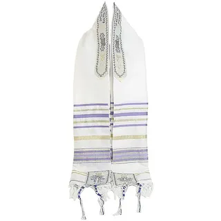 AfinderDE Herren Damen Jerusalem Tallit schal Messianischer Tallit Gebetsschal mit Talisbeutel Jude christliches Geschenk 185 cm x 54 cm