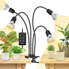SANSI LED Pflanzenlampe für Zimmerpflanzen, 600W Vollspektrum 4 Schwanenhals Clip Pflanzenlicht mit Timer 4/8/12 Stunden, Wachstumslampe mit hoher PPFD Wachstumslampe für Garten, Gewächshaus