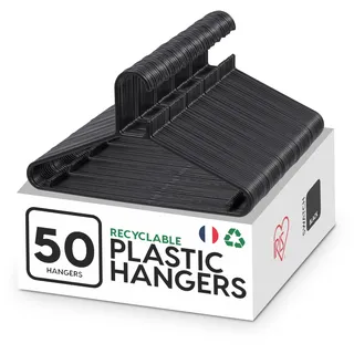 Iris Ohyama Iris Ohyama, schwarz, 39 cm, 50 stück, Kleiderbügel Plastik, Kunststoff, CHM-39, Bügel, Platzsparend, Strapazierfähig, Hangers, Mantel, Hemd, Jacke