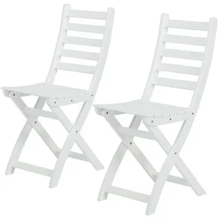 Butlers Gartenstuhl (2er Set) Lodge , Weiß , Holz , 36x86x50 cm , Gartenmöbel, Gartensessel, Gartenstühle
