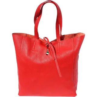 Drachenleder Florence ital. Echtleder Damen rot Shopper 30x35x15 cm OTF112R - Rot