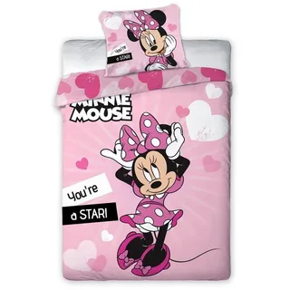 Disney Minnie Mouse Rosa 140 x 200 cm + 63 x 63 cm
