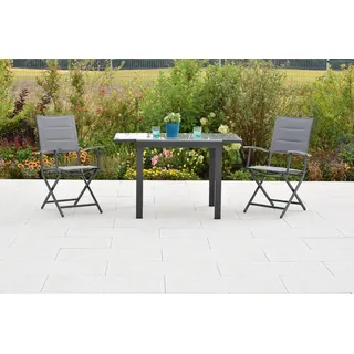 Merxx Florenz Set 3tlg., 2 Klappsess.,Graph/gr, 1 A-Tisch
